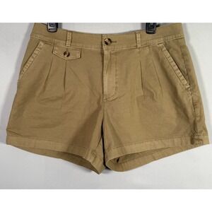 NWT American Eagle High Rise 10.5" Trouser Shorts 10 Stretch Tan Inseam 3.5"$49